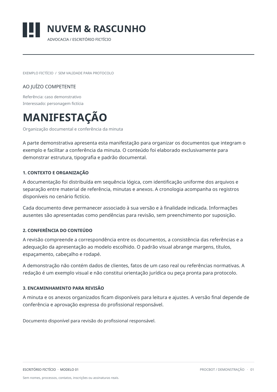 Timbrado fictício Nuvem & Rascunho